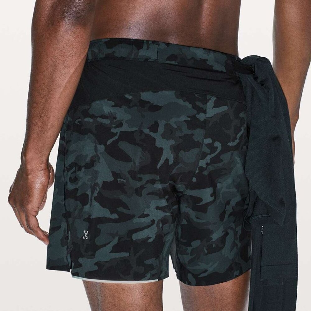 Lululemon Men's Surge Short *6" Updated - L Incognito Camo Blue Multi